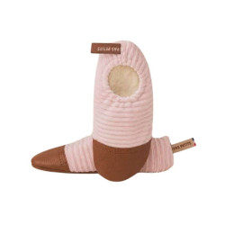 Chaussons souples intérieur enfant - Les Pas Petits - Les petits velours - Rose pâle