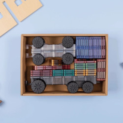 Jeu de construction magnétique Pastel Transport Pack 50