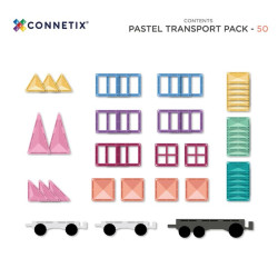 Jeu magnétique Pastel Transport Pack 50 pièces - Connetix