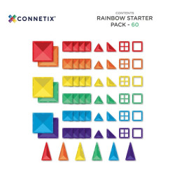 Jeu de construction magnétique Rainbow Starter Pack 60 - Connetix