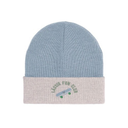 Bonnet enfant en laine mérinos - Lassig - nature/steel blue