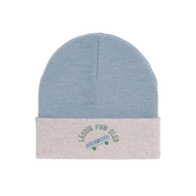 Bonnet enfant en laine mérinos - Lassig - nature/steel blue