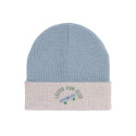 Bonnet enfant en laine mérinos - Lassig - Nature/steel blue