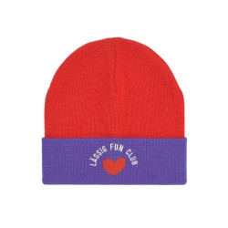 Bonnet enfant en laine mérinos - Lassig - Purple/poppy red