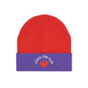 Bonnet enfant en laine mérinos - Lassig - Purple/poppy red