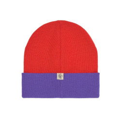 Bonnet enfant en laine mérinos - Lassig - Purple/poppy
