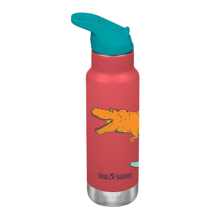 Kid Kanteen isotherme en inox - 350 ml - Dino Skate Rouge