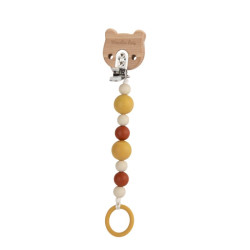 Attache-tétine bois et silicone - Moulin Roty - La forêt