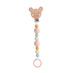 Attache-tétine bois et silicone - Moulin Roty - Souris - La petite école de danse