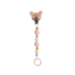 Attache-tétine bois et silicone - Moulin Roty - Souris - La petite école de