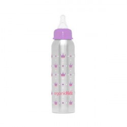 Biberon Inox Isotherme Organic Kidz 270ml goulot étroit - Princesse