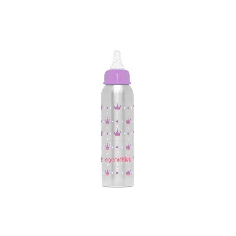 Biberon Inox Isotherme Organic Kidz 270ml goulot étroit - Princesse