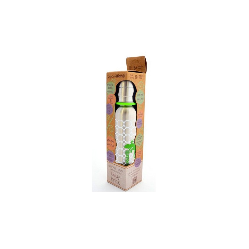 Biberon Inox Isotherme Organic Kidz 270ml goulot étroit - Princesse