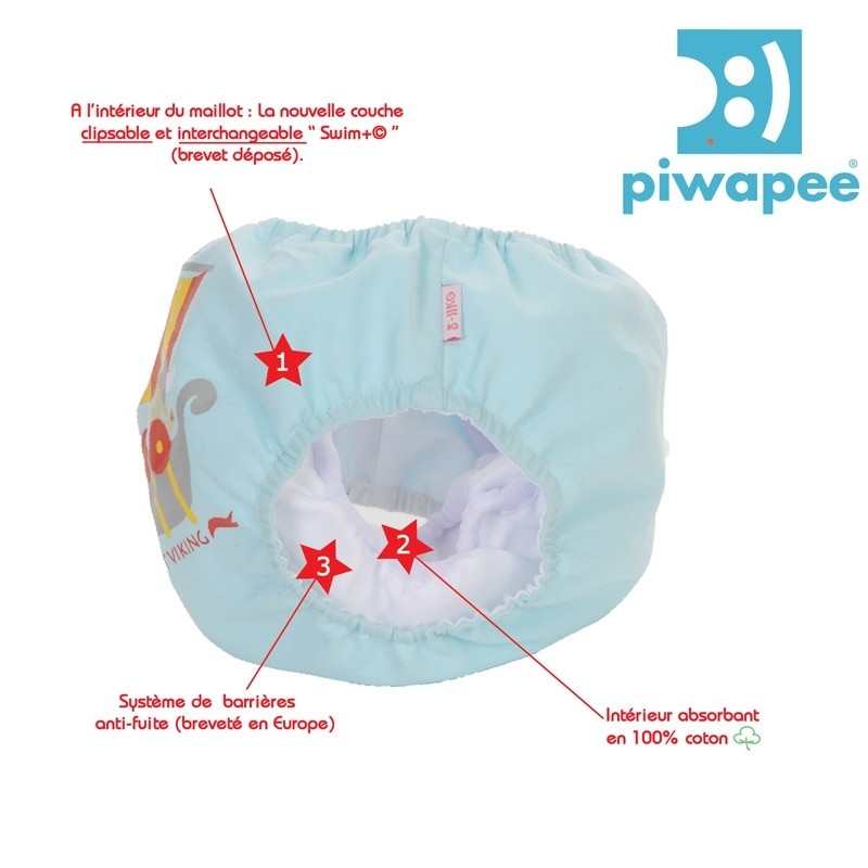 Maillot de bain couche clipsable Swim Piwapee Viking