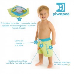 Short de bain couche clipsable Swim+ Piwapee