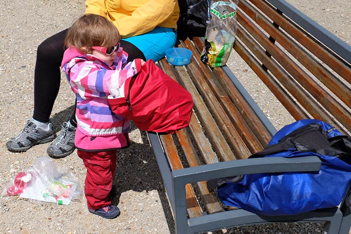 L'heure de la pause après avoir bien pédalé en famille.