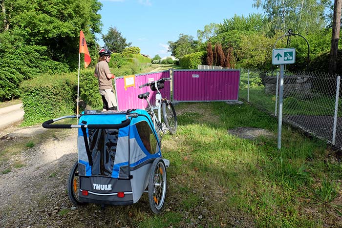 la voie verte cyclable est en travaux