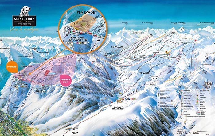 Plan des pistes de la station de Saint Lary (2019) 