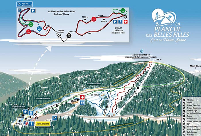 Plan des pistes de la station de la Planche des Belles Filles (2019) 