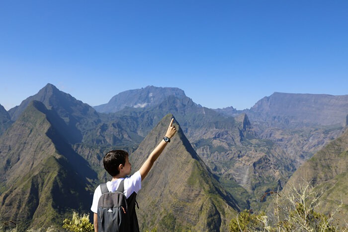 randonnée en famille du côté de Mafate à la Réunion