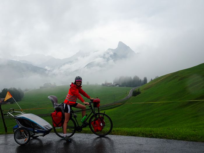 Suisse à vélo en famille