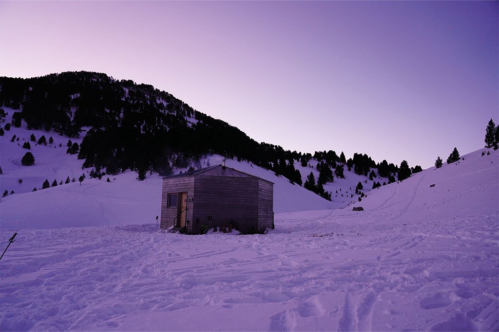 Raquettes dans le Vercors, cabane de Chaumailloux.