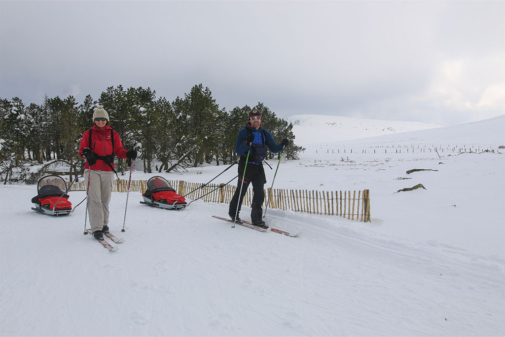 ski de randonnée nordique en famille