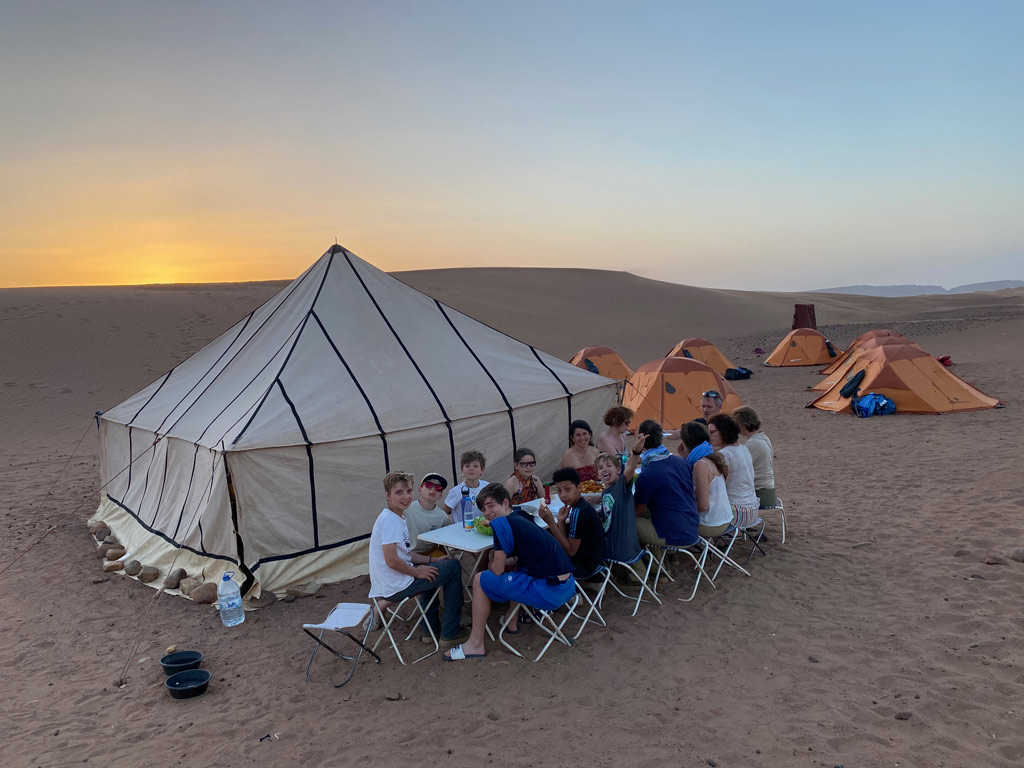 diner camp Trek Maroc famille