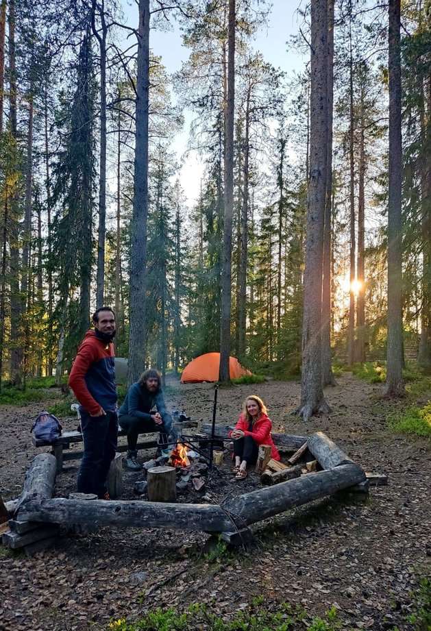 Trek ours Laponie Bébé Feu de camp