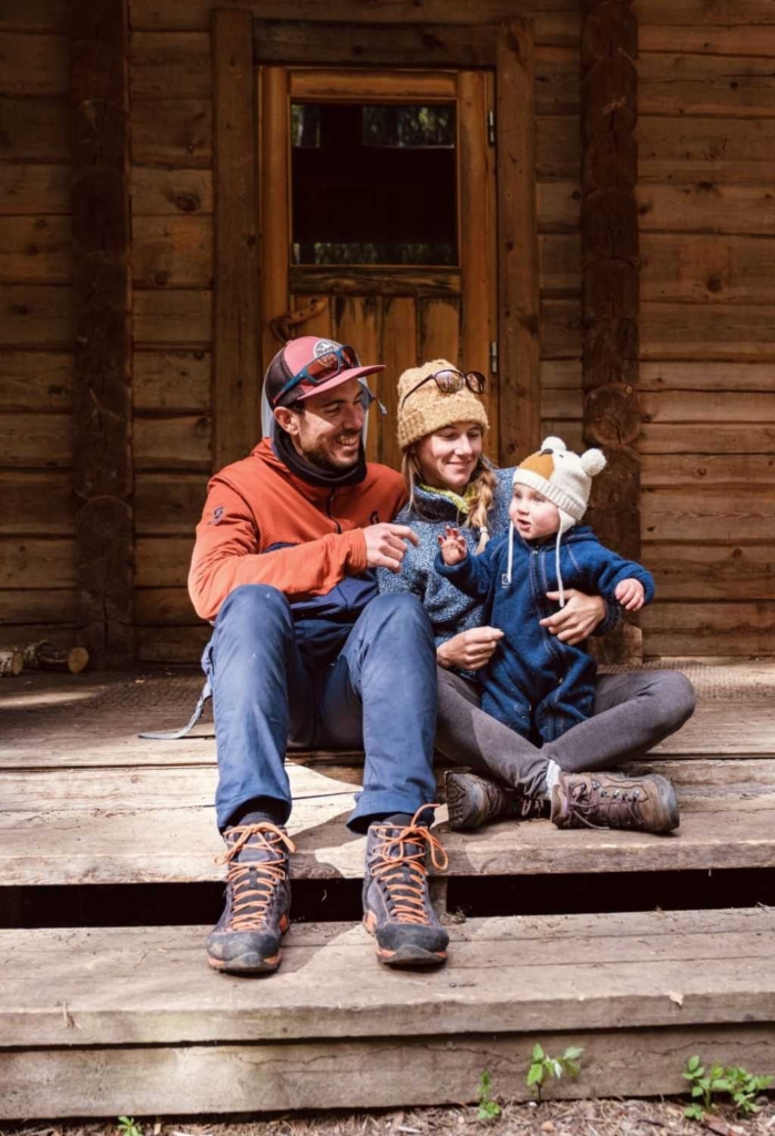 Trek ours Laponie Bébé Famille Cabane