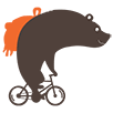 ours qui fait du vélo pour aller à Ciné Les Petits Baroudeurs